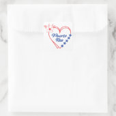 Cool Floral Puerto Rico Hart Illustratie Vierkante Sticker (Tas)