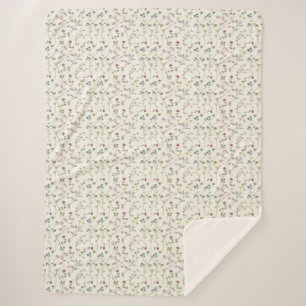 Cool Floral Spring, Housewarming Gift Sherpa Deken