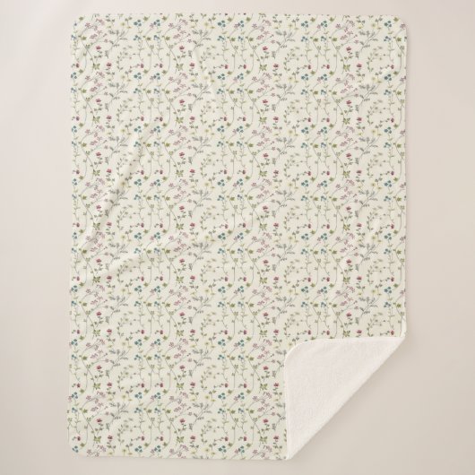 Cool Floral Spring, Housewarming Gift Sherpa Deken (Voorkant)