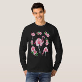 Cool Floral Summer Pink Flamingo Novelty Graphic C T-shirt (Voorkant volledig)