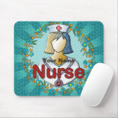 Cool floral verpleegkundige muismat (Met muis)