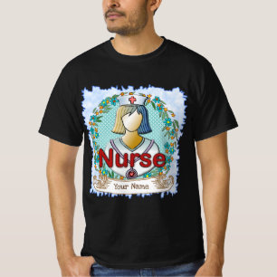 Cool floral verpleegkundige t-shirt