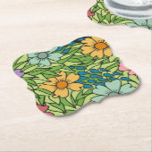 Cool floreel patroon-SPRING Onderzetter papier (Gekanteld)