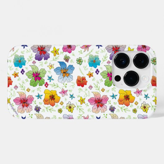 Cool Flower Grahic Colorful Art iPhone Case (Achterkant (horizontaal))