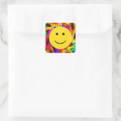 Cool Flowers Face Square Stickers (Tas)