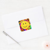 Cool Flowers Face Square Stickers (Envelop)