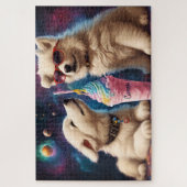 Cool Fluffy Puppies planeten milkshake Legpuzzel (Verticaal)
