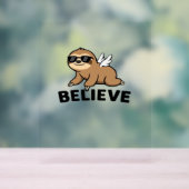 Cool Flying Sloth Believe Funny Motivatie Design Acryl Bord (Neutraal)
