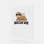 Cool Flying Sloth Believe Funny Motivatie Design Acryl Bord (Hoek)