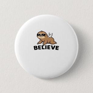Cool Flying Sloth Believe Funny Motivatie Design Ronde Button 5,7 Cm