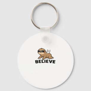 Cool Flying Sloth Believe Funny Motivatie Design Sleutelhanger