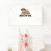 Cool Flying Sloth Believe Funny Motivatie Design Spandoek (Insitu)