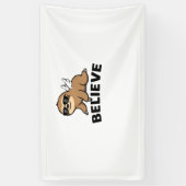 Cool Flying Sloth Believe Funny Motivatie Design Spandoek (Verticaal)