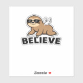 Cool Flying Sloth Believe Funny Motivatie Design Sticker (Vel)