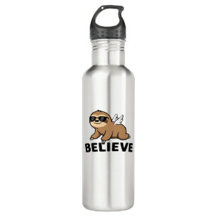 Cool Flying Sloth Believe Funny Motivatie Design Waterfles