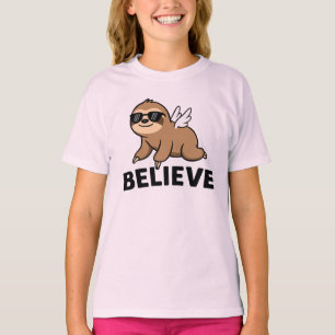 Cool Flying Sloth Geloof Grappig Motivatie T-shirt