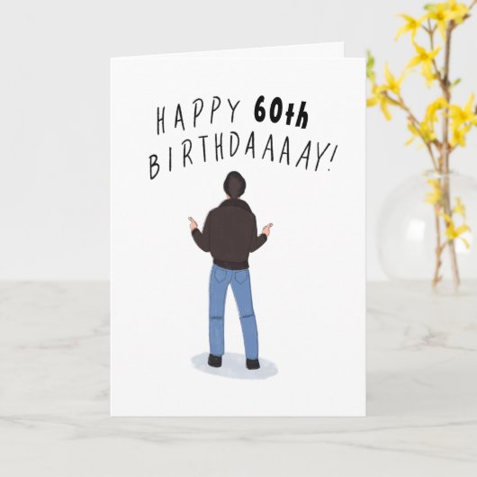 Cool Fonz Happy Days 60e verjaardag Kaart (Gele Bloem)