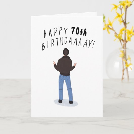 Cool Fonz Happy Days 70e verjaardag Kaart (Gele Bloem)