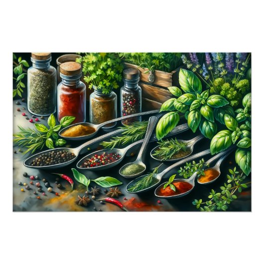 Cool food liefhebbers kruiden perfect poster (Voorkant)