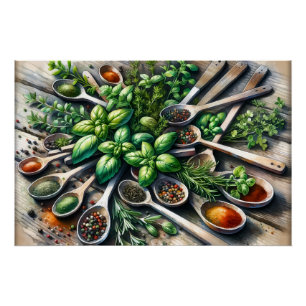 Cool food liefhebbers kruiden perfect poster