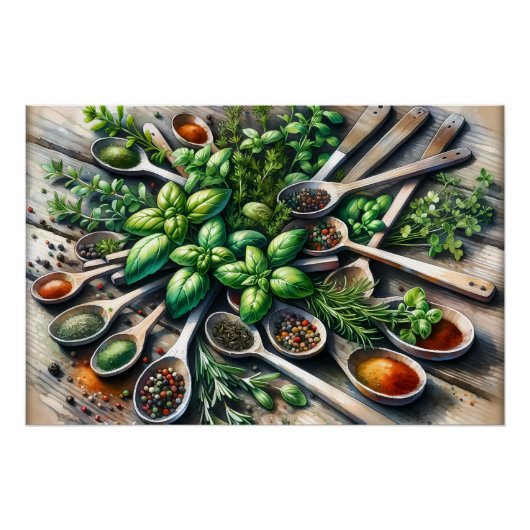 Cool food liefhebbers kruiden perfect poster (Voorkant)