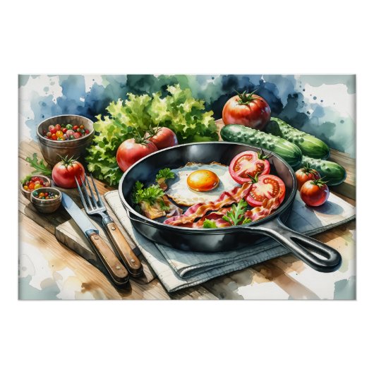 Cool food lovers Ontbijt Poster (Voorkant)