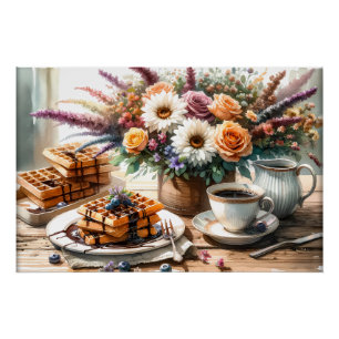 Cool food lovers ontbijt wafel perfect poster