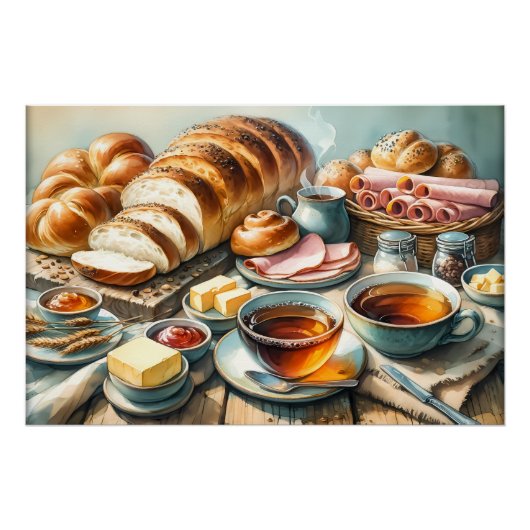 Cool food lovers sandwich vleeswaren brood perfect poster (Voorkant)