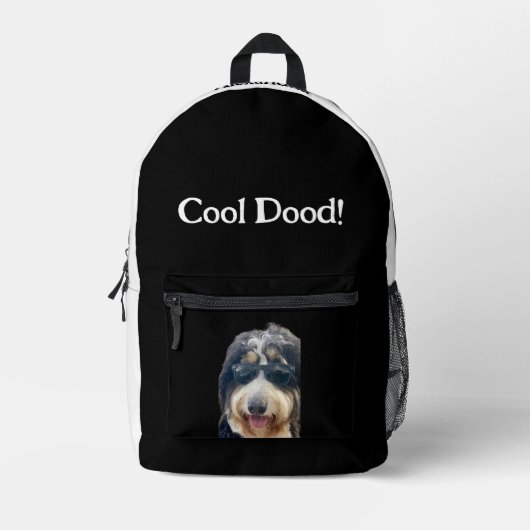 "Cool Food!" Schattigee hond met zonnebril rugzak (Voorkant)