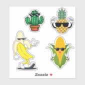 Cool Food Sticker Pack Funny Vinyl Stickers (Vel)