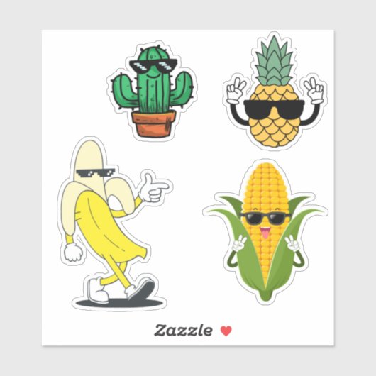 Cool Food Sticker Pack Funny Vinyl Stickers (Vel)