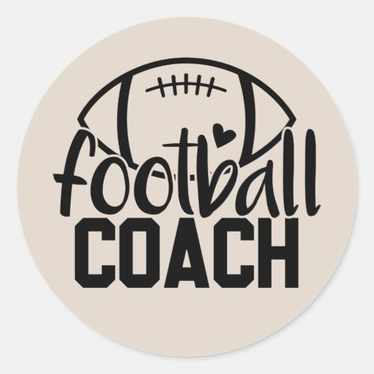 Cool football Coach Woord Kunst Sport Ronde Sticker (Voorkant)