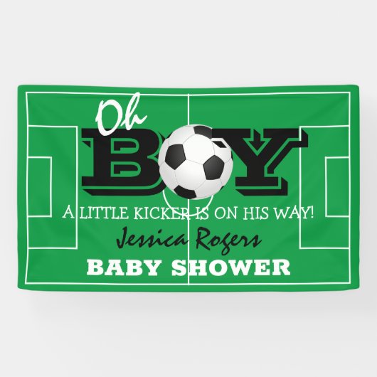 Cool Football Soccer Sport Baby shower Spandoek (Horizontaal)