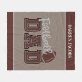 Cool Football sport Papa naam toevoegen Fleece Deken (Voorkant (Horizontaal))