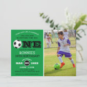 Cool Football Voetbal Kinder Foto Birthday Kaart (Staand voorkant)