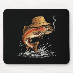 Cool forelvis roken outdoor hengelaar humor kunst muismat