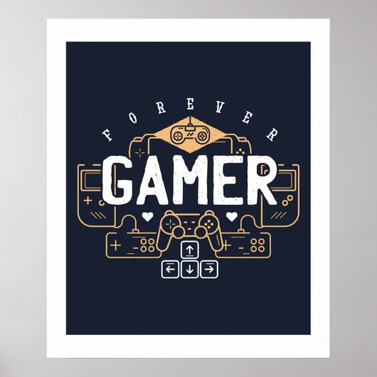 Cool Forever GAMER Gaming Geschenken Tiener Jongen Poster (Voorkant)