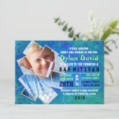 COOL FOTO COLLAGE Bar Mitzvah Uitnodiging (Staand voorkant)