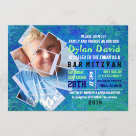 COOL FOTO COLLAGE Bar Mitzvah Uitnodiging
