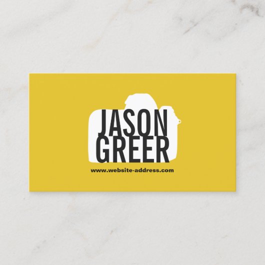 Cool Fotograaf Gele camera Logo Fotografie Visitekaartje (Voorkant)