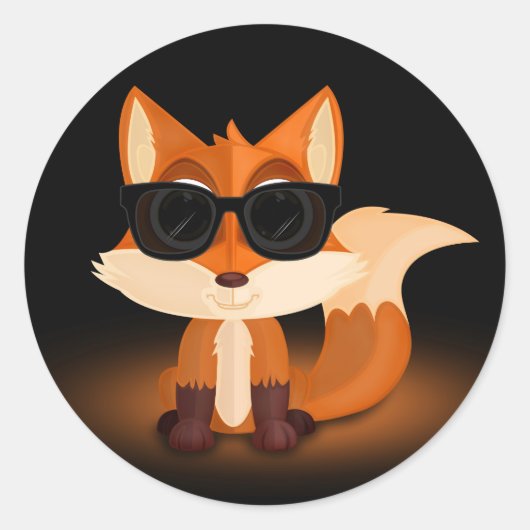 Cool Fox 2 Ronde Sticker (Voorkant)