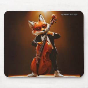 Cool Fox Contrabas Speler Jazz Muziek Muismat