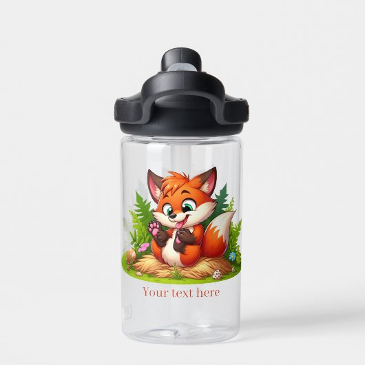Cool fox liefhebbers toevoegen tekst kinder waterfles (Achterkant)