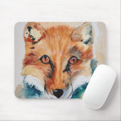 Cool Fox Watercolor Schilderij Muismat (Met muis)