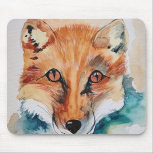 Cool Fox Watercolor Schilderij Muismat