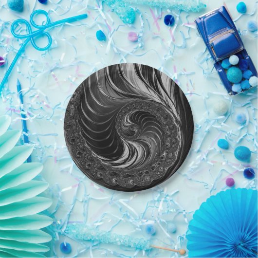 Cool Fractal Metallic Nautilus Golden ratio Papieren Bordje (Feest)