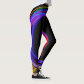 Cool Fractal Psychedelic Neon Glow Abstract Ball Leggings (Rechts)