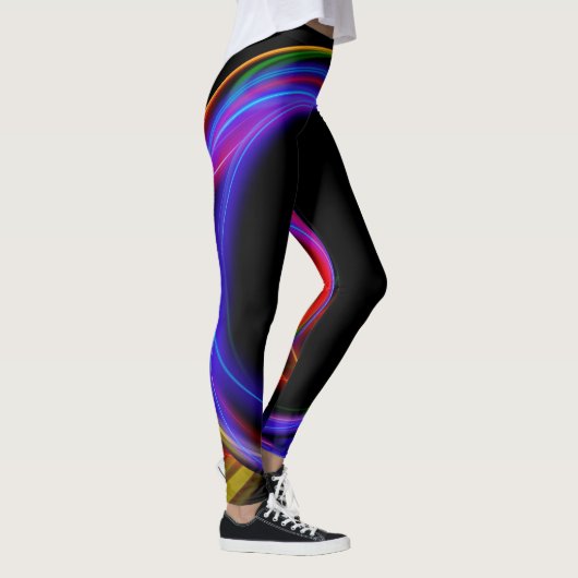 Cool Fractal Psychedelic Neon Glow Abstract Ball Leggings (Rechts)