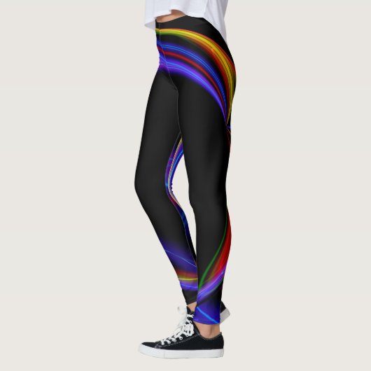 Cool Fractal Psychedelic Neon Glow Abstract Ball Leggings (Links)