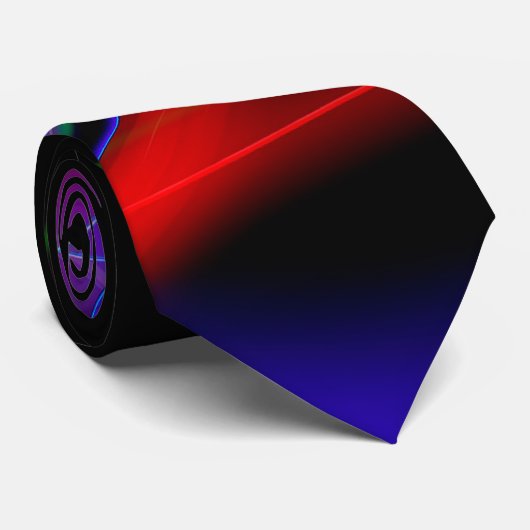 Cool Fractal Psychedelic Neon Glow Abstract Stropdas (Opgerold)